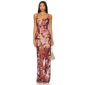 Bronx and Banco DAHLIA LEON EMBROIDERED EVENING DRESS New US 4